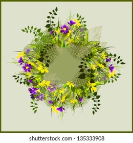 Summer flower frame