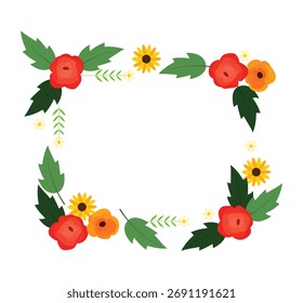 summer flower frame copy space