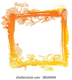 Summer flower frame, vector illustration
