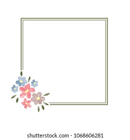 summer flower, logo frame
