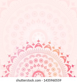 Summer flower mandala background with place for text. Colorful vector template for design, print, textile, fashion