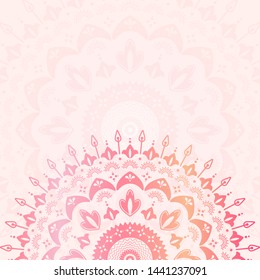Summer flower mandala background with place for text. Colorful vector template for design, print, textile, fashion