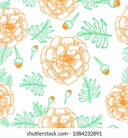 Summer Flower Marigolds pattern background