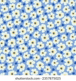 Summer flower pattern.Daisy flower  seamless pattern. Fun t-shirt design.Vector illustration design for fashion fabrics, textile graphics, print.