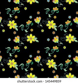 Summer flower seamless pattern