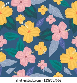 summer flower seamless pattern bakcground