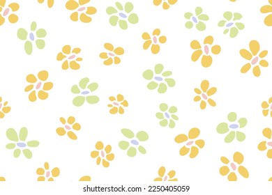 Summer flower seamless pattern vector fabric print design. Rustic floral fashion print. Little flower blossom background illustration. Wildflower cute ornament. Garden plant repeat pattern.