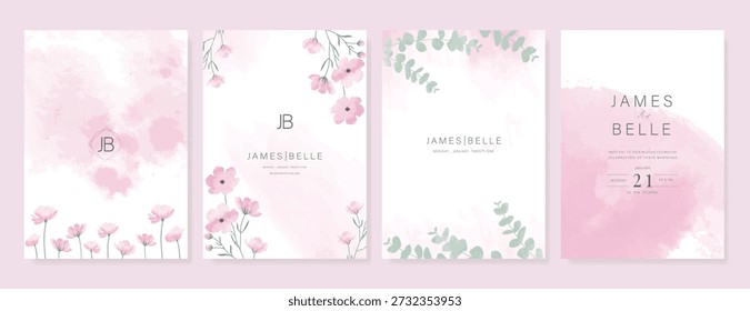 Conjunto invitación Boda flores