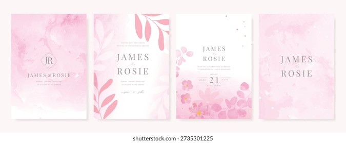 Conjunto invitación Boda flores