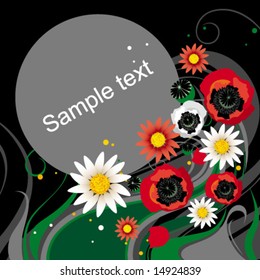 Summer flowers. Black