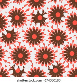 Summer flowers bright background. Seamless pattern. Vector illustration.