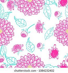 Summer Flowers Dahlia pattern