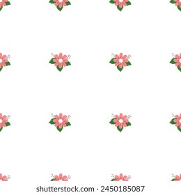 Summer Flowers At Dawn Seamless Vector Pattern Design