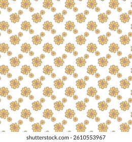 Summer Flowers At Dawn Seamless Vector Pattern Design 