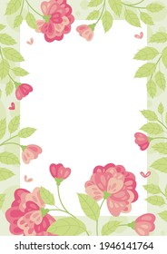 Summer flowers in flat style - Frame, poster, banner, template. Hello spring and summer. Spring mood. Vector illustration 