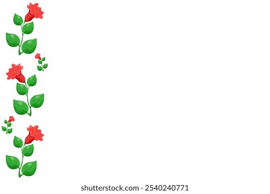 Summer Flowers Frame template design with blank space for text. Cartoonish style Summer Flower border isolated white background. Vector illustration can used greeting card cover print. EPS 10