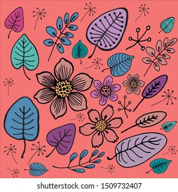 summer flowers and herbs vector images 