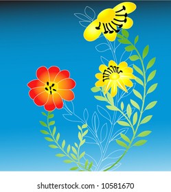 summer flowers on a stem