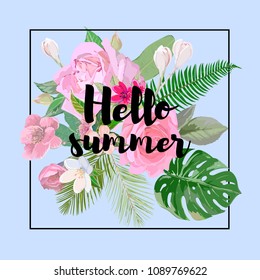 Summer flowers for print