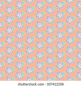 Summer flowers, Seamless background with abstract flowers