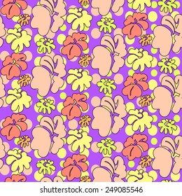 Summer flowers seamless background pattern , floral wallpaper. 