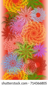 Summer flowers seamless banner, vector illustration