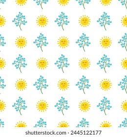 Diseño de patrón de Vector sin costura de flores de verano