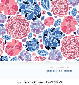 Summer flowers torn paper horizontal seamless background