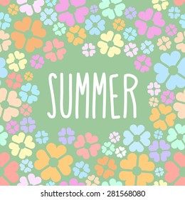Summer flowers. Vector background for flyers.