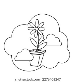summer flowers vector icon illustration