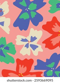 Summer Flowers Vector Illustration Pattern

