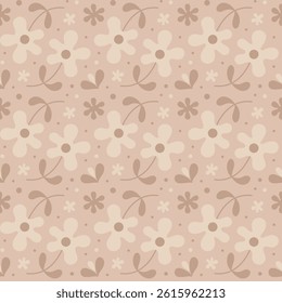 Summer flowers, vector texture. Seamless pattern for design textile, paper and greeting cards.