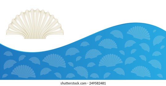 summer flyer design with sea shells