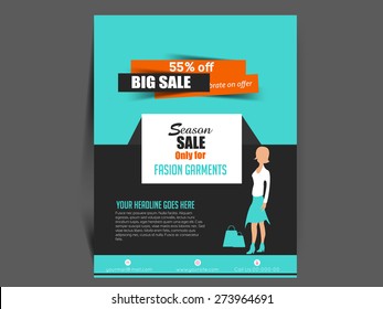 Summer flyer, poster, magazine cover template vector eps10