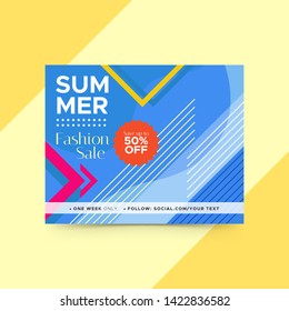 Summer flyer template in geometric shapes