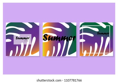 Summer flyer.Tropic leaves.