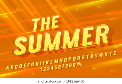la colección de tipos de letra, letras y símbolos de números de verano. Ilustración del vector
