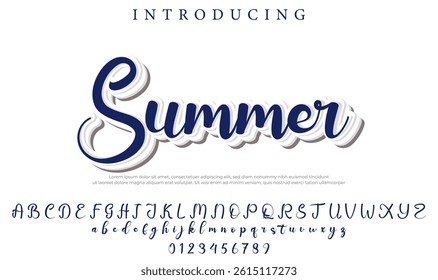 Summer Font Stylish brush painted an uppercase vector letters, alphabet, typeface