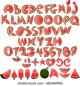 summer font,watermelon,ice cream,graffiti