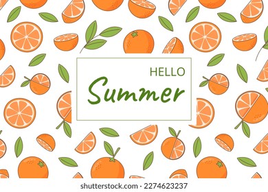 Fondo de verano con naranjas
