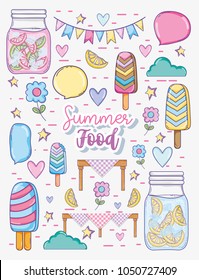 Summer food and juice