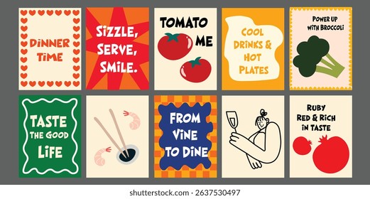 Summer Food Promo Banner for Cafés and Restaurants. Featuring elements like ripe tomatoes, broccoli, pineapple, and green avocado. Great for seasonal offers, healthy food marketing, or vegan food