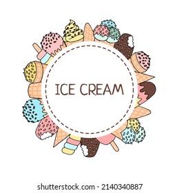 Summer food sticker of ice cream
