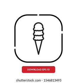Summer food symbol, ice cream outline vector icon