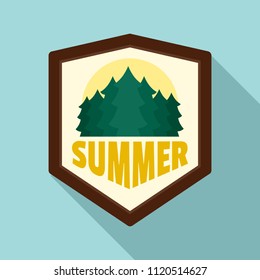 Summer forest logo. Flat illustration of summer forest vector logo for web design