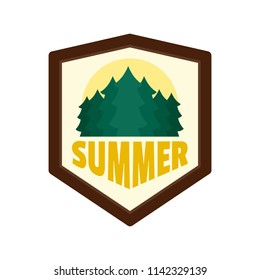 Summer forest logo. Flat illustration of summer forest vector logo for web isolated on white