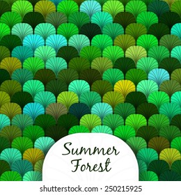 Summer forest scaly texture in different shades of green