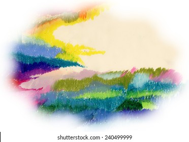 Summer forest watercolor landscape on white background vector illustration