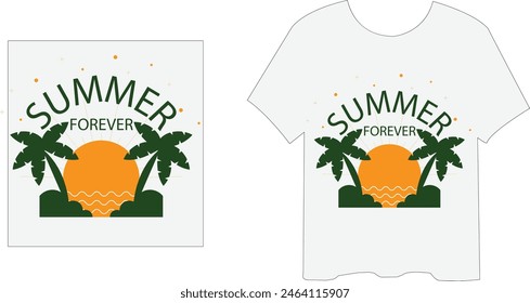 Summer forever white t shirt with two color.