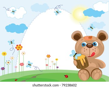Summer frame with bear